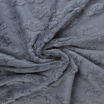 Knuffelfleece - Paw Prints - Dark Grey