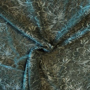 Lace - Dark Green Peony Flowers 