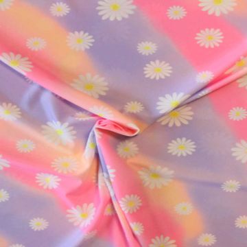 Lycra - Pastel Dream of White Daisies