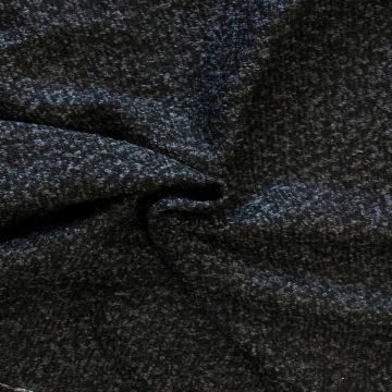 Mantelstof - Melange Black/Shiny Grey