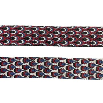 Luxe Tassenband - Peacock - Bordeaux/Black/Blue