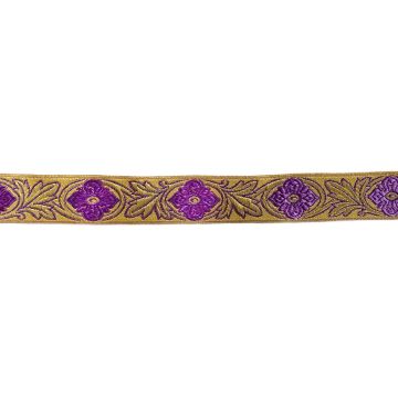 Sinterklaasband - Barok Paars/Goud - 30mm