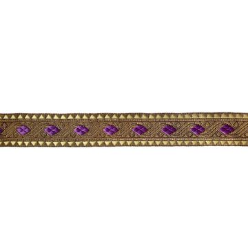 Sinterklaasband - Breed Paars/Goud - 30mm