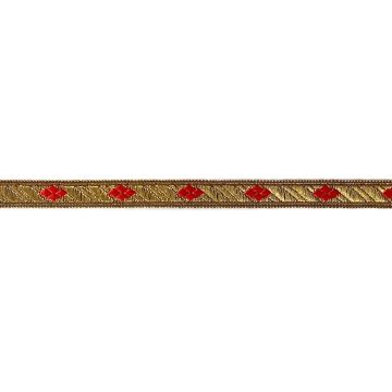 Sinterklaasband - Smal Rood/Goud - 10mm