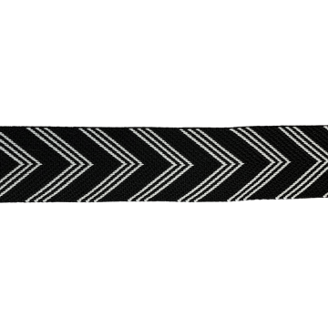 Luxe Tassenband 50mm - Arrow Stripes - Black