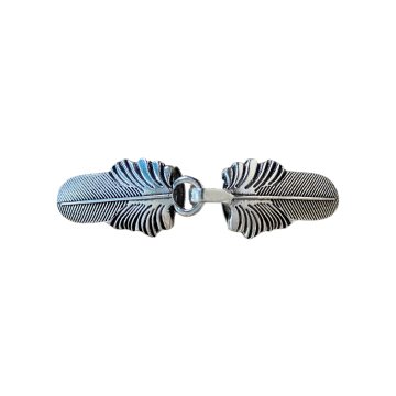 Vest-/Noorse Sluiting - Silver Feathers