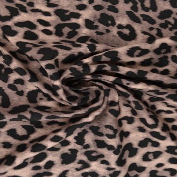 Viscose - Leopard on Taupe