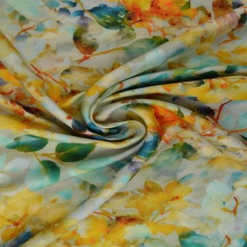 Viscose - Watercolor Flowers - Summer Vibes