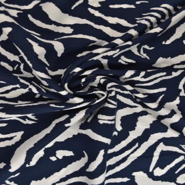 Viscose - Tiger Stripes on Navy