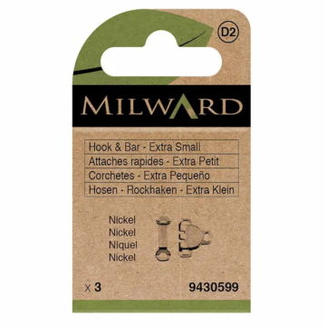 Milward - Broek- en rokhaken maat XS - Nikkel